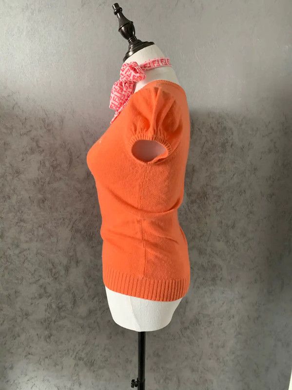 Burberry Burberry Orange Wool Blend Short Sleeve Top Size M / US 6-8 / IT 42-44 - 4 Thumbnail