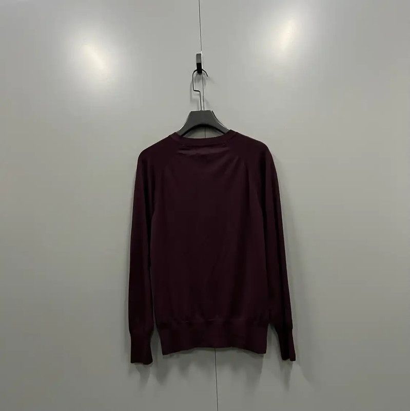 Burberry Burberry L Size Burgundy Wool Knit Sweater Size L / US 10 / IT 46 - 3 Thumbnail