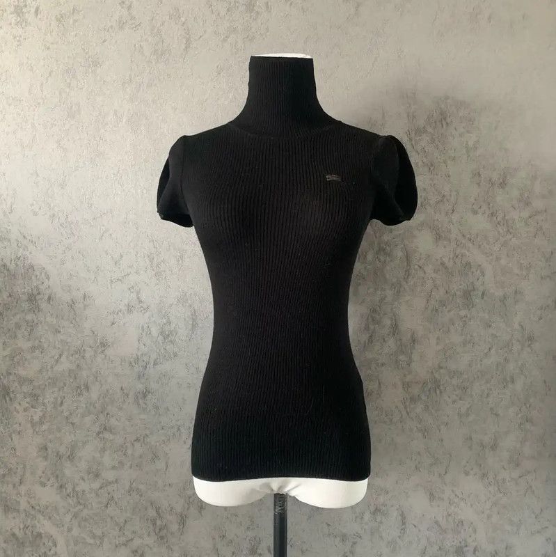 Burberry Burberry Black Wool Short Sleeve T-Shirt Size M / US 6-8 / IT 42-44 - 3 Thumbnail