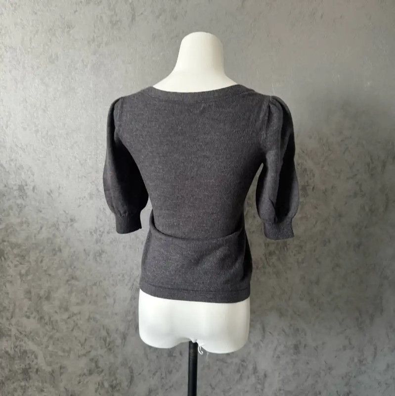 Burberry Burberry Gray Wool Short Sleeve Top Size M / US 6-8 / IT 42-44 - 5 Thumbnail