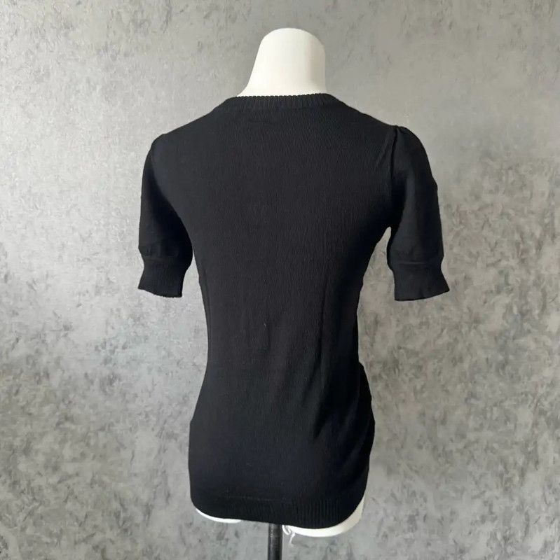 Burberry Burberry Black Wool Short Sleeve T-Shirt Size M / US 6-8 / IT 42-44 - 6 Thumbnail