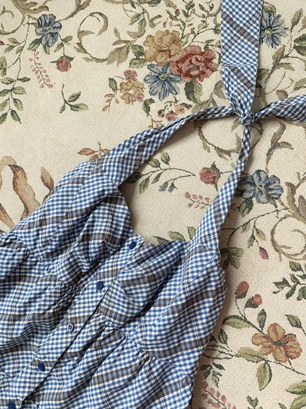 Burberry Burberry Blue Cotton Gingham Women's Dress Size M / US 6-8 / IT 42-44 - 4 Thumbnail