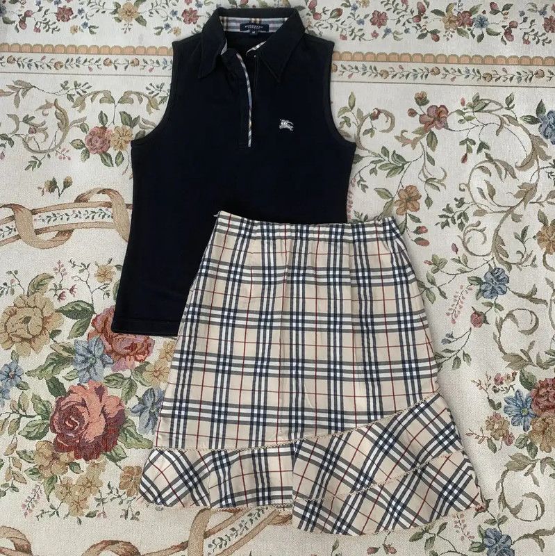 Burberry Burberry Khaki Cotton Pleated Skirt Size 23" - 5 Thumbnail