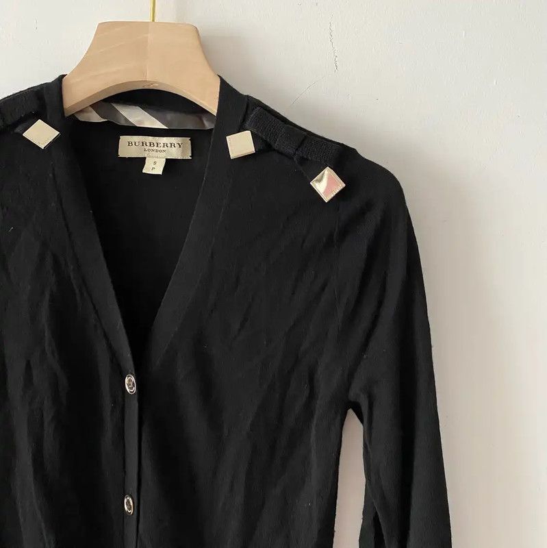 Burberry Burberry Black Wool Long Sleeve Cardigan for Women Size S / US 4 / IT 40 - 5 Thumbnail