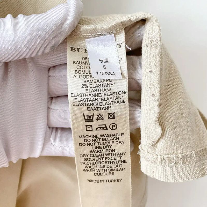 Burberry Burberry Long Sleeve Cotton T-Shirt in Khaki Size S / US 4 / IT 40 - 9 Thumbnail