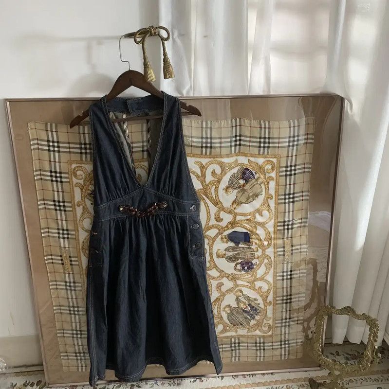 Burberry Burberry Blue Cotton Dress for Women Size S / US 4 / IT 40 - 4 Thumbnail