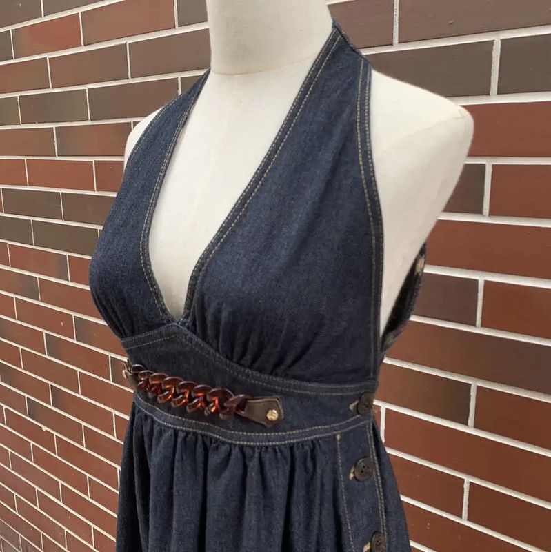 Burberry Burberry Blue Cotton Dress for Women Size S / US 4 / IT 40 - 2 Thumbnail
