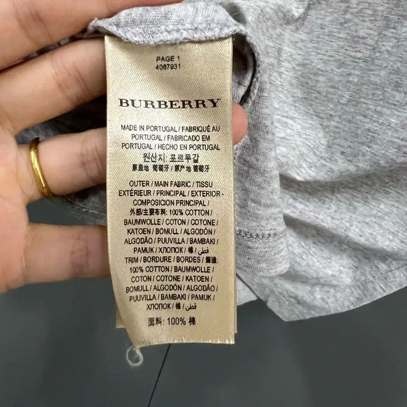 Burberry Burberry Gray Cotton Logo Short Sleeve T-Shirt Size M / US 6-8 / IT 42-44 - 3 Thumbnail