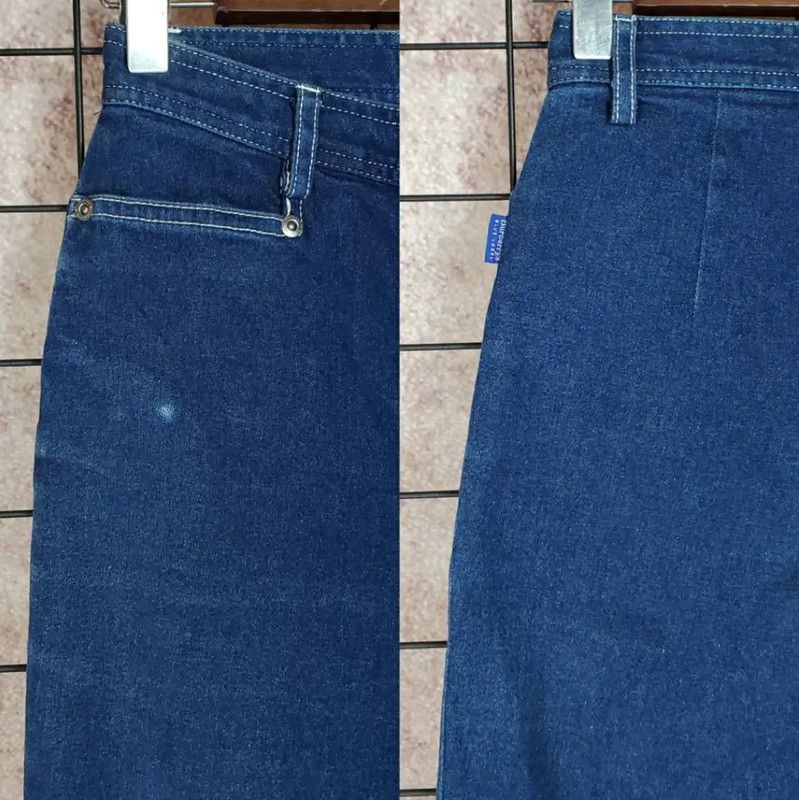 Burberry Burberry Blue Cotton Blend Logo Casual Pants Size 23" - 4 Thumbnail