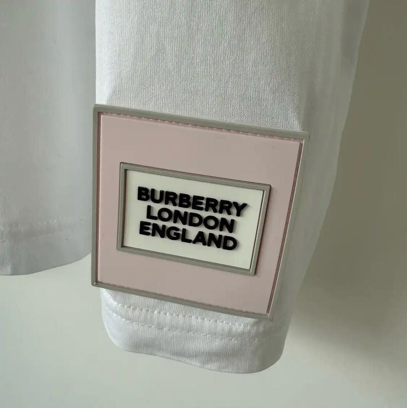 Burberry Burberry White Cotton Logo T-shirt for Women Size S / US 4 / IT 40 - 4 Thumbnail