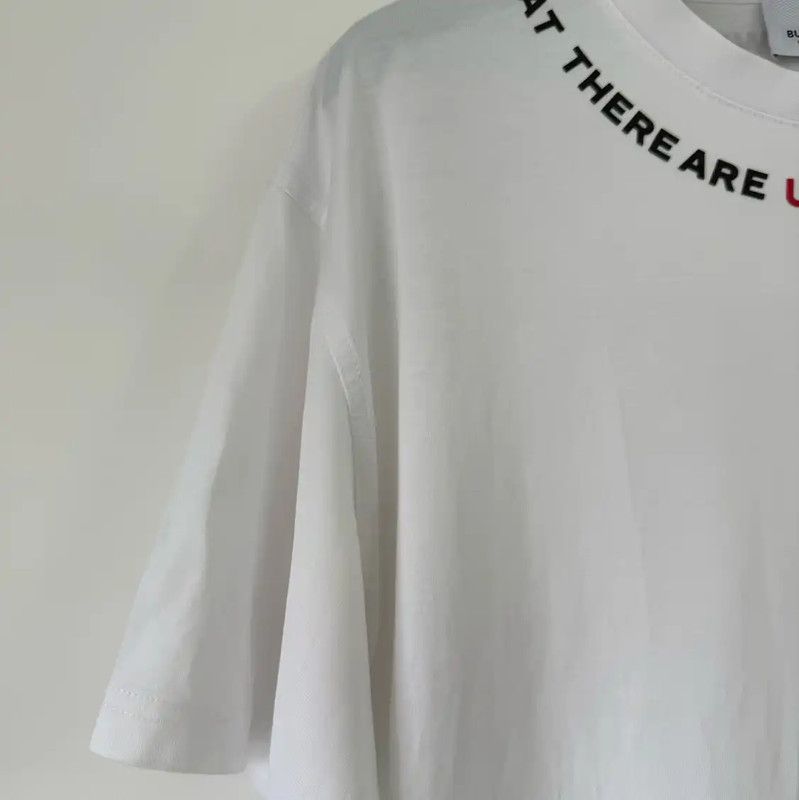 Burberry Burberry White Cotton Logo T-shirt for Women Size S / US 4 / IT 40 - 3 Thumbnail