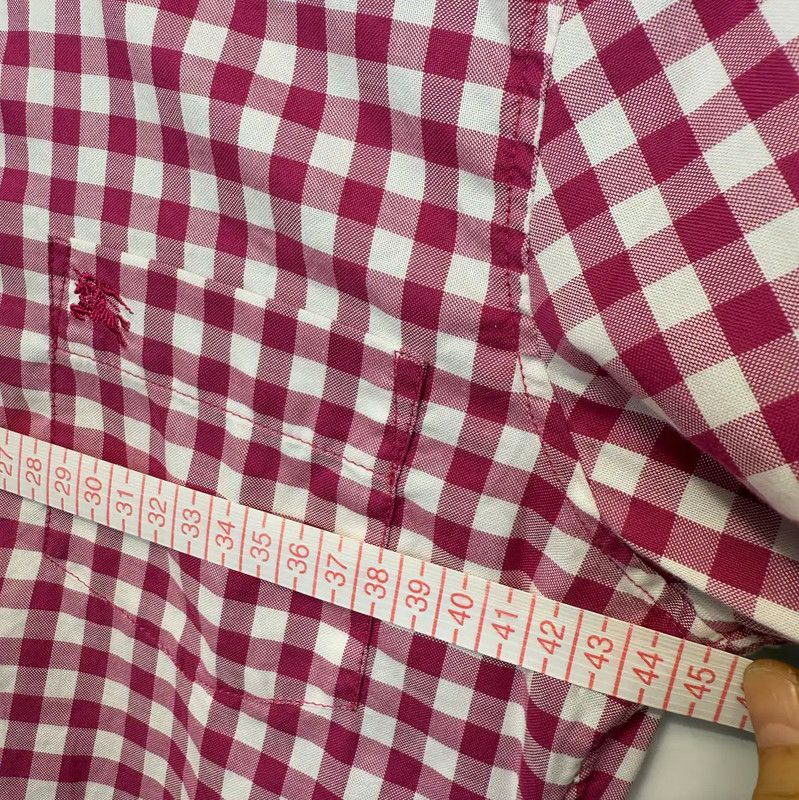 Burberry Burberry Pink Check Cotton Long Sleeve Shirt Size S / US 4 / IT 40 - 6 Thumbnail