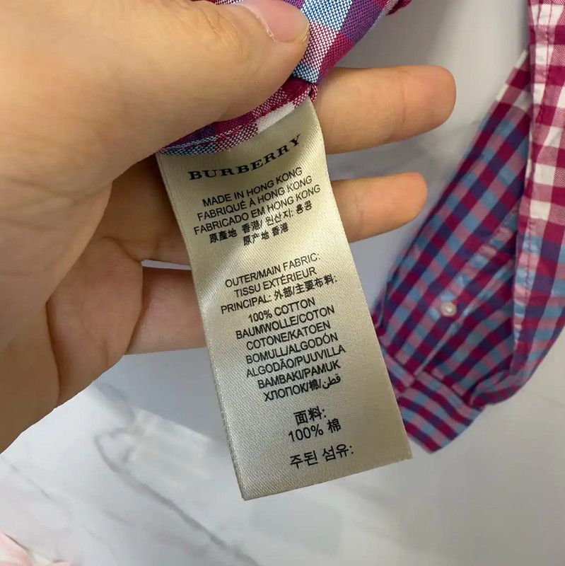 Burberry Burberry Pink Check Cotton Long Sleeve Shirt Size S / US 4 / IT 40 - 5 Thumbnail