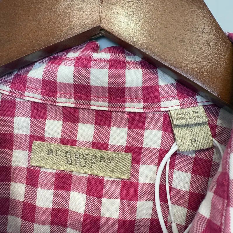 Burberry Burberry Pink Check Cotton Long Sleeve Shirt Size S / US 4 / IT 40 - 4 Thumbnail
