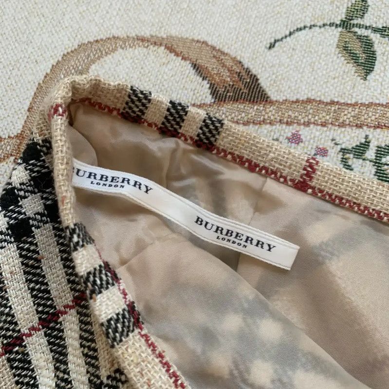 Burberry Burberry Beige Plaid Wool Blend Midi Skirt Size 28" / US 6 / IT 42 - 4 Thumbnail