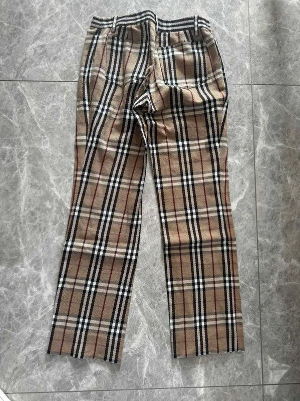 Burberry Burberry Beige Check Cotton Blend Casual Pants Size 23" - 4 Thumbnail