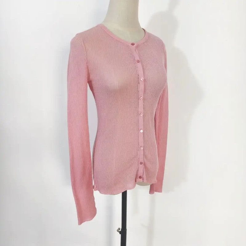 Burberry Burberry Women's Pink Cotton Blend Cardigan Size M / US 6-8 / IT 42-44 - 2 Thumbnail