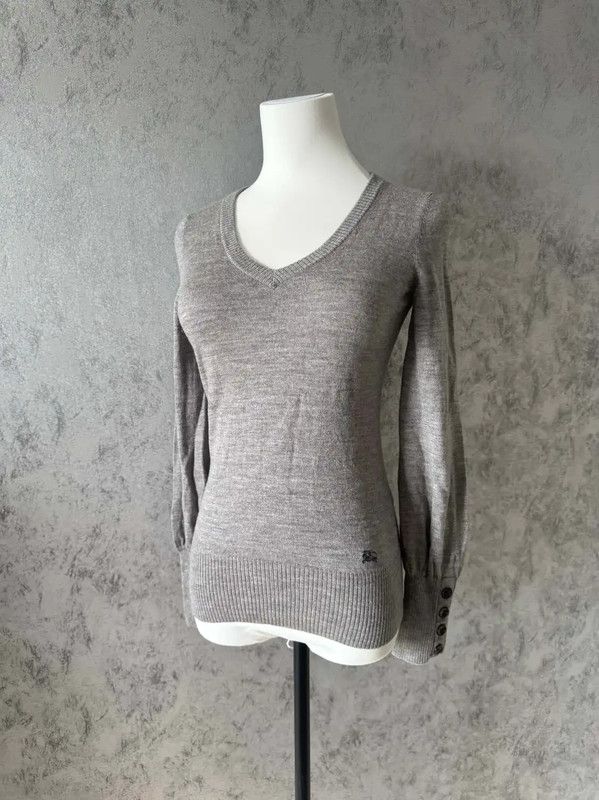 Burberry Gray Wool Long Sleeve Sweater