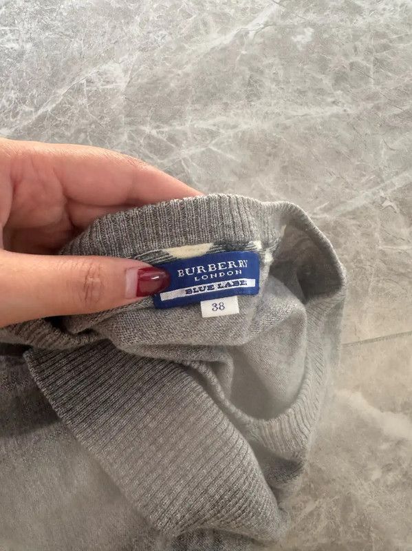 Burberry Gray Wool Long Sleeve Sweater