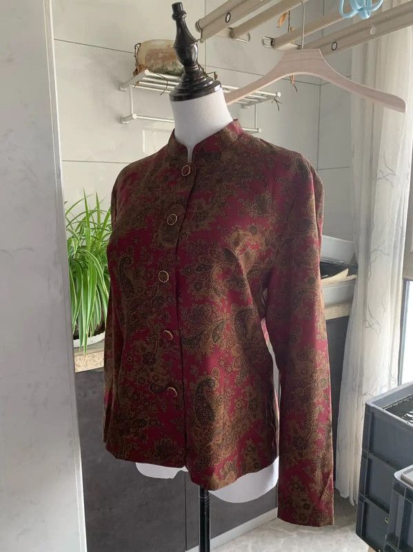 Burberry Burberry Red Long Sleeve Polyester Shirt Size M / US 6-8 / IT 42-44 - 6 Thumbnail