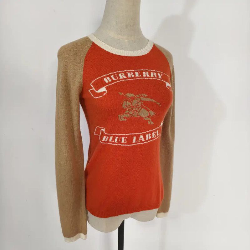 Burberry Burberry Orange Wool Long Sleeve Sweater Size M / US 6-8 / IT 42-44 - 3 Thumbnail