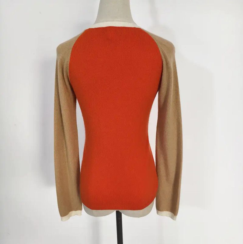 Burberry Burberry Orange Wool Long Sleeve Sweater Size M / US 6-8 / IT 42-44 - 4 Thumbnail