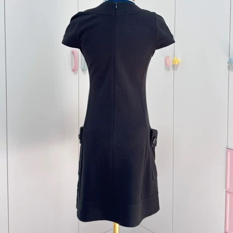 Burberry Burberry Black Wool Blend Short Sleeve Dress Size M / US 6-8 / IT 42-44 - 2 Thumbnail