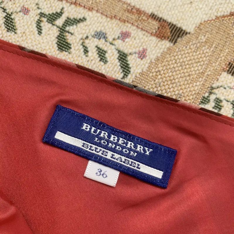 Burberry Burberry Red Wool Blend Plaid Skirt Size 23" - 3 Thumbnail