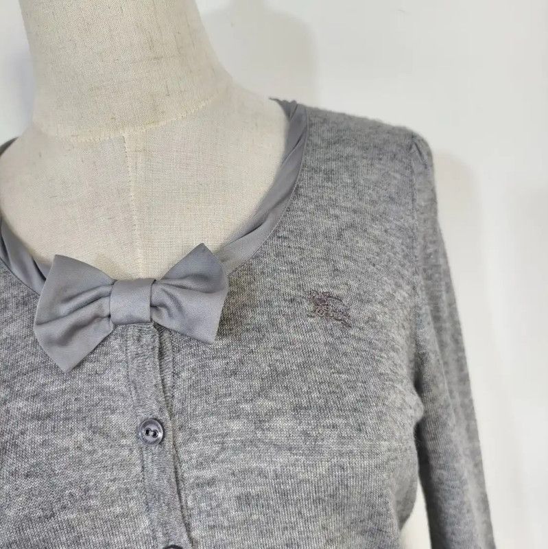 Burberry Burberry Gray Wool Blend Long Sleeve Cardigan Size M / US 6-8 / IT 42-44 - 2 Thumbnail