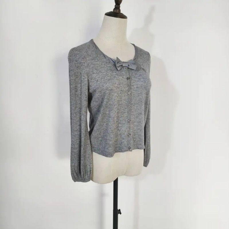 Burberry Burberry Gray Wool Blend Long Sleeve Cardigan Size M / US 6-8 / IT 42-44 - 3 Thumbnail