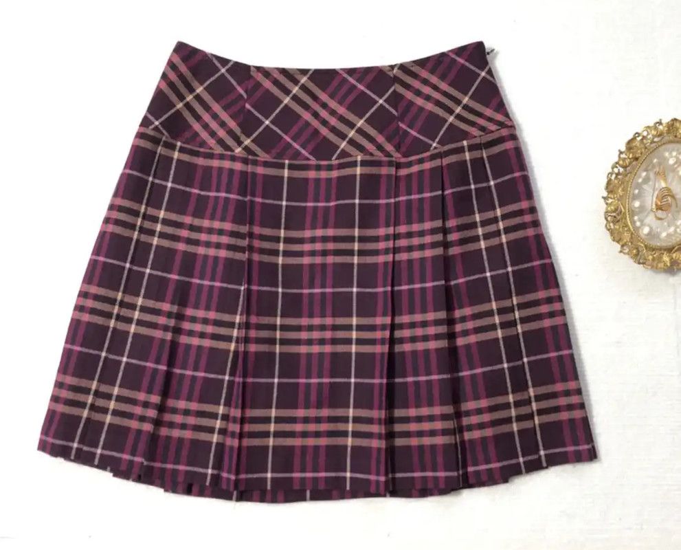 Burberry Burberry Purple Wool Women's Short Skirt Size 23" - 5 Thumbnail