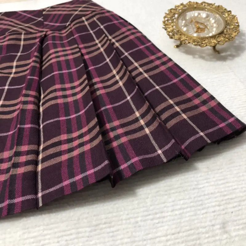 Burberry Burberry Purple Wool Women's Short Skirt Size 23" - 4 Thumbnail