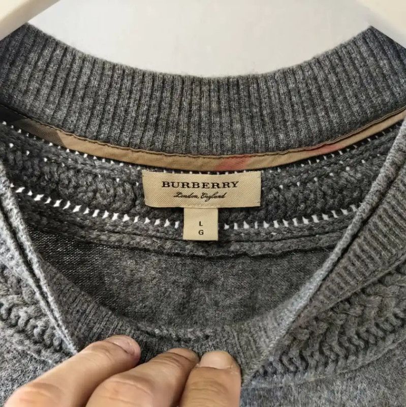 Burberry Burberry Women's Grey Wool Knit Sweater Size L / US 10 / IT 46 - 3 Thumbnail