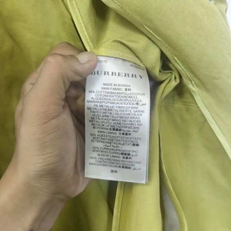 Burberry Burberry Women's Fluorescent Green Trench Coat Size ONE SIZE - 5 Thumbnail