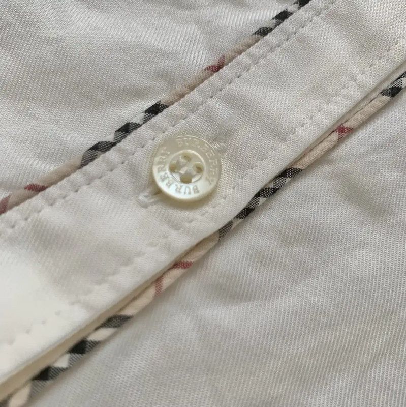 Burberry Burberry Cream Cotton Long Sleeve Shirt Size M / US 6-8 / IT 42-44 - 4 Thumbnail