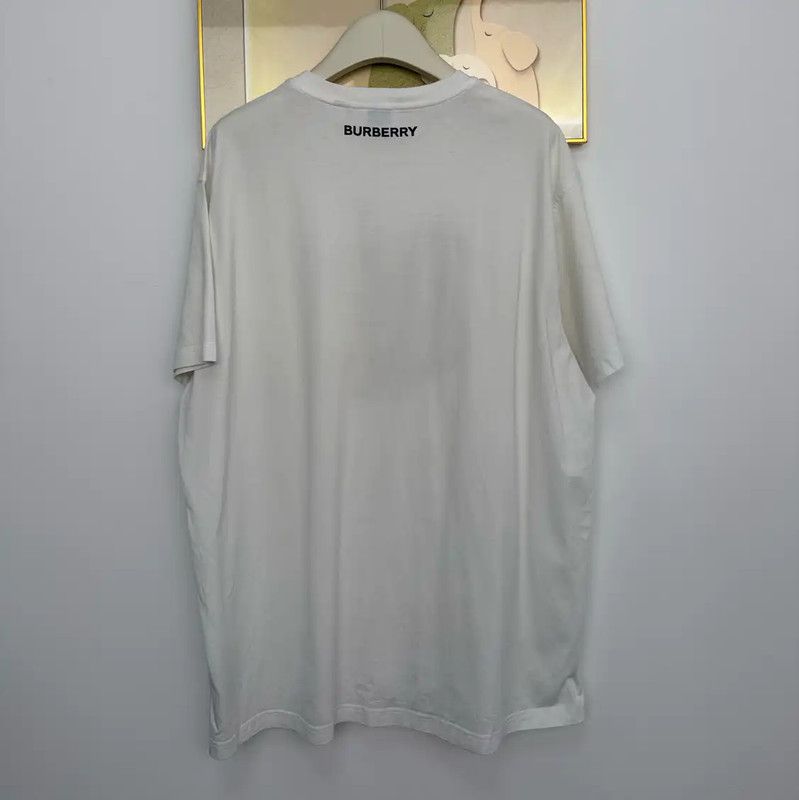 Burberry Burberry Summer White Cotton Graphic T-Shirt Size L / US 10 / IT 46 - 2 Thumbnail