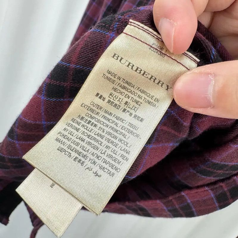Burberry Burberry Spring Purple Cotton Logo Plaid Shirt Size S / US 4 / IT 40 - 7 Thumbnail