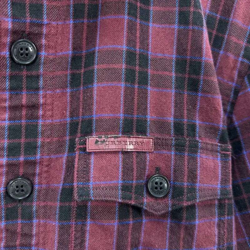 Burberry Burberry Spring Purple Cotton Logo Plaid Shirt Size S / US 4 / IT 40 - 5 Thumbnail