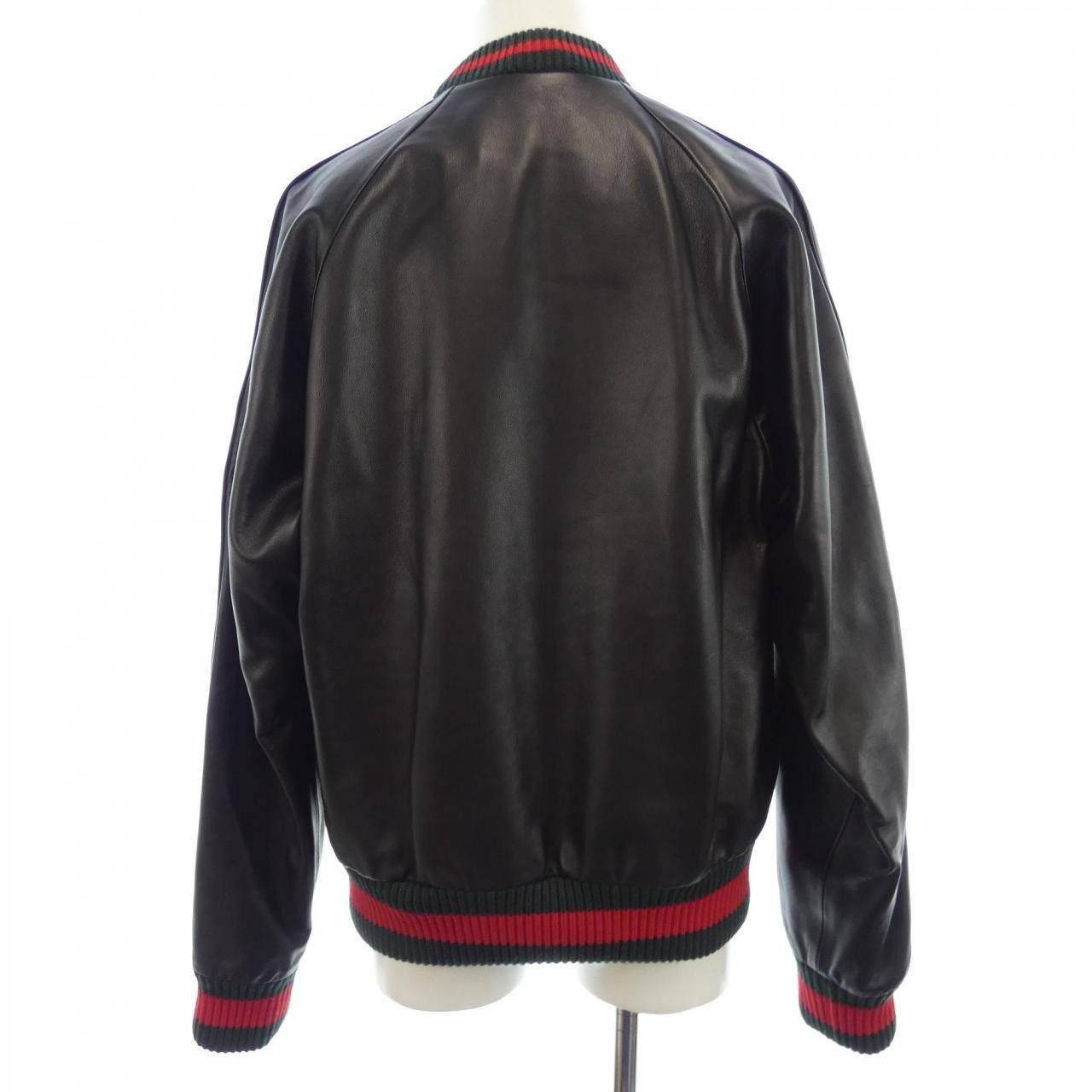 Gucci Gucci Gucci 516034 XG550 Leather Jacket Leather Outerwear 516034XG550 DUTY FREE for USA Size ONE SIZE - 2 Thumbnail