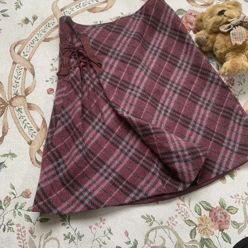 Burberry Burberry Women's Purple Wool Skirt Size 23" - 3 Thumbnail