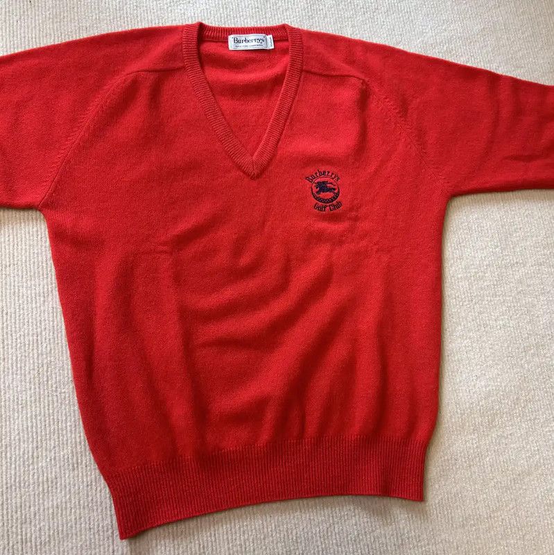 Burberry Burberry Red Wool Embroidered Long Sleeve Sweater Size M / US 6-8 / IT 42-44 - 3 Thumbnail