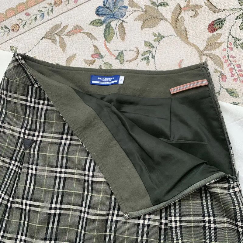 Burberry Burberry Green Wool Plaid Skirt Size 23" - 5 Thumbnail