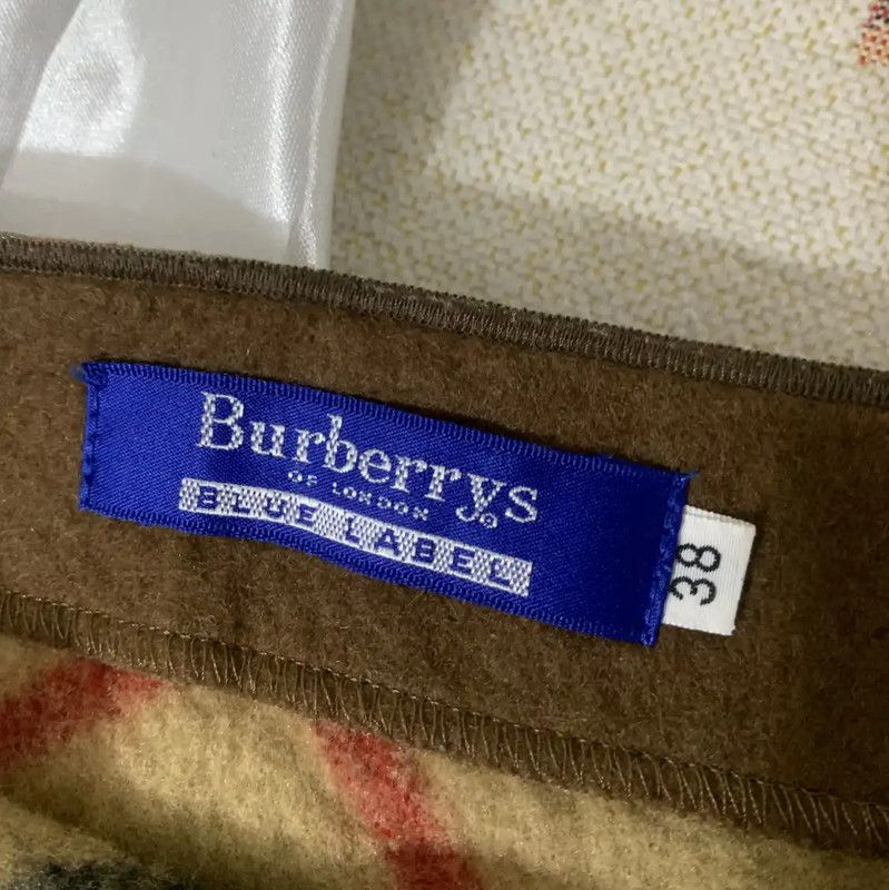 Burberry Burberry Beige Wool Check Midi Skirt Size 23" - 6 Thumbnail