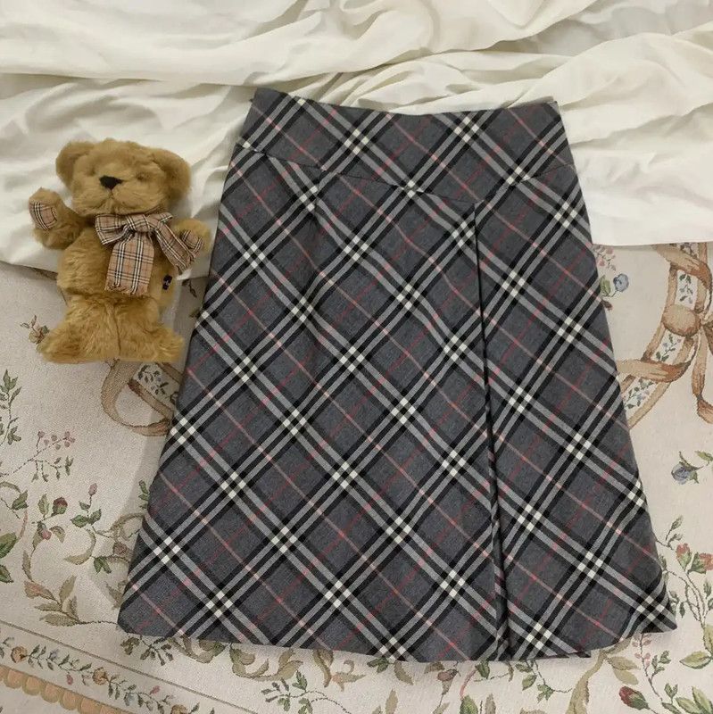 Burberry Burberry Grey Wool Midi Skirt for Women Size 28" / US 6 / IT 42 - 4 Thumbnail
