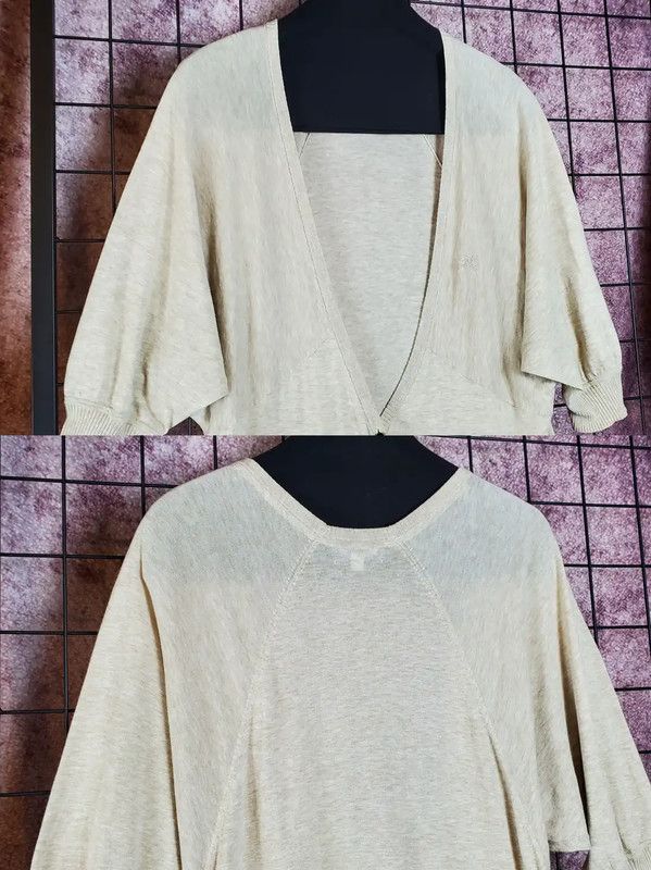 Burberry Burberry Summer Khaki Ruffled Knit Top Size M / US 6-8 / IT 42-44 - 4 Thumbnail