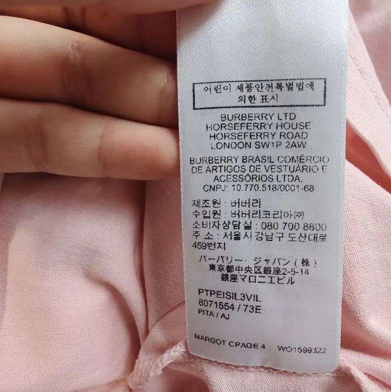 Burberry Burberry Pink Cotton Women's T-Shirt Size XS / US 0-2 / IT 36-38 - 8 Thumbnail