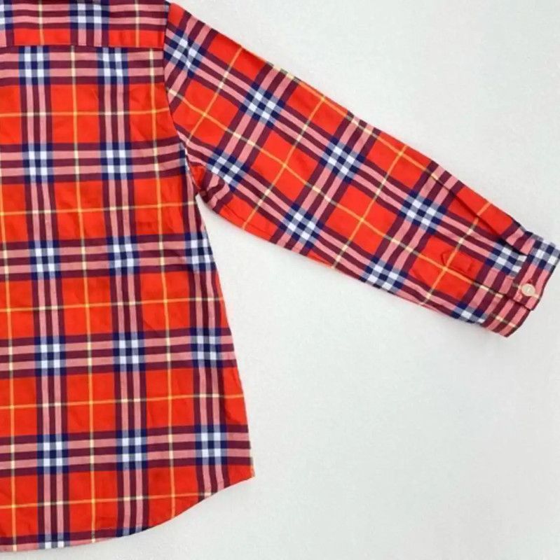 Burberry Burberry Red Plaid Cotton Women's Shirt Size M / US 6-8 / IT 42-44 - 3 Thumbnail
