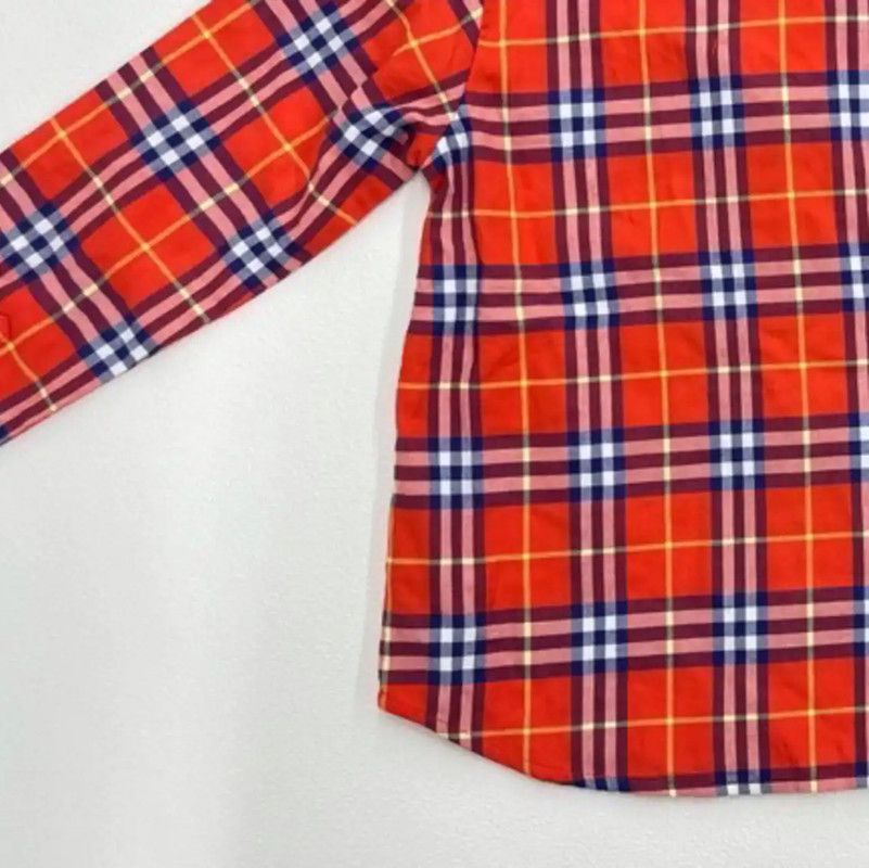 Burberry Burberry Red Check Cotton Women's Shirt Size XS / US 0-2 / IT 36-38 - 3 Thumbnail