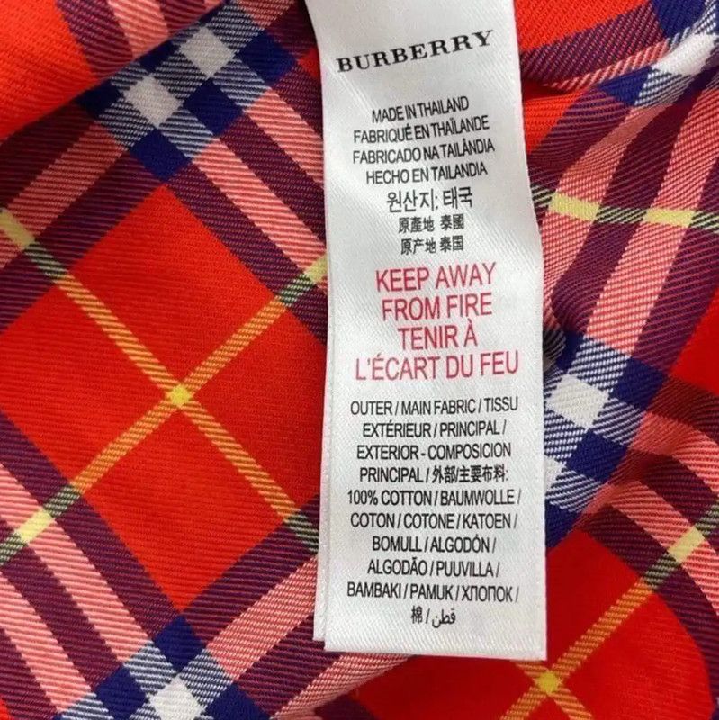 Burberry Burberry Red Check Cotton Women's Shirt Size XS / US 0-2 / IT 36-38 - 5 Thumbnail