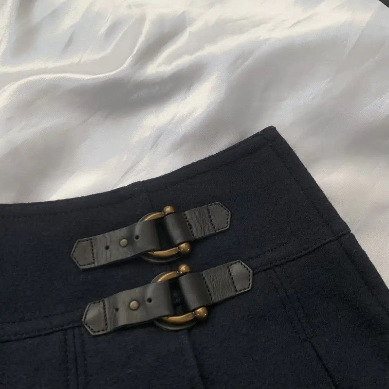Burberry Burberry Pleated Wool Mini Skirt in Dark Blue Size 24" / US 00 / IT 34 - 5 Thumbnail